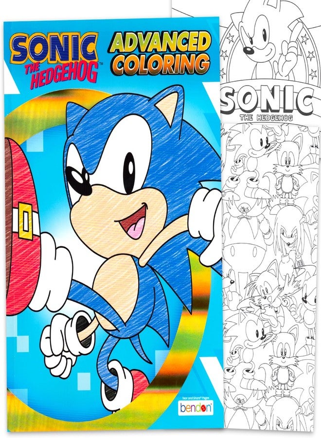 Sonic the Hedgehog Advanced Coloring Book Set for Teens, Adults - Sonic Coloring Activity Book Bundle with Colored Pencils and Bookmark (Adult Relaxation) - Image 2